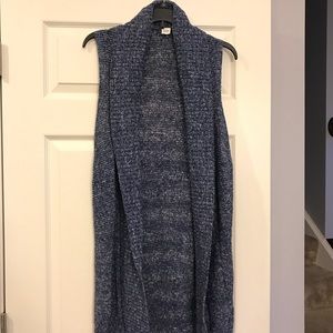 GAP - long blue open sweater vest - Medium